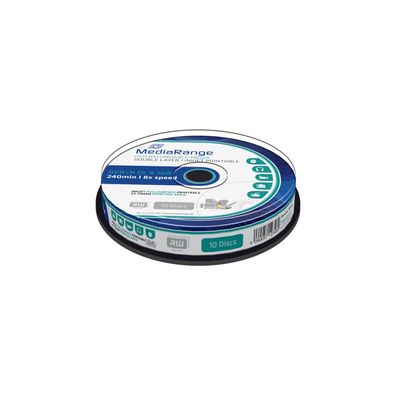 MediaRange MR468 DVD+R MediaRange 8.5GB 10pcs Spindel DL Inkjet Full Surface