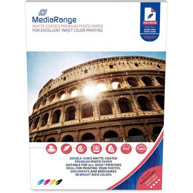 MediaRange MRINK102 Papier Inkjet matt beidseitig A4 200g 50 Blatt