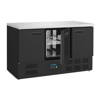 Polar G-Series Dreitüriger Kühltisch Schwarz 400Ltr