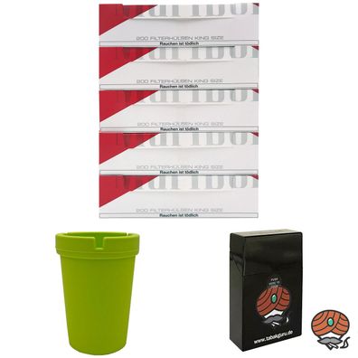 5x Marlboro Rot King Size Filterhülsen + Autoaschenbecher + Box