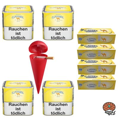 Camel Feinschnitttabak Dose 4x 56g, 800 Hülsen, Strandascher