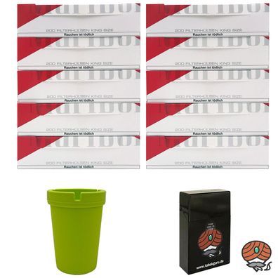 10x Marlboro Rot King Size Filterhülsen + Autoaschenbecher + + Box