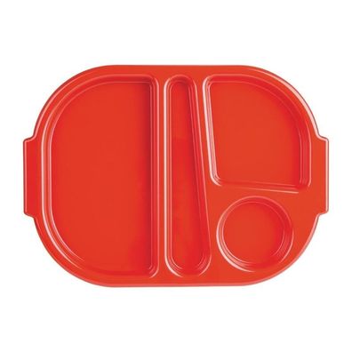 Olympia Kristallon kleines Menütablett aus Polycarbonat rot 32,2cm (10 Stück)