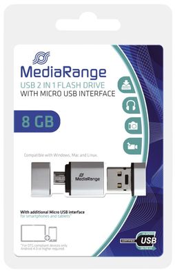 MediaRange MR930-2 USB Mobile 2 in 1 OTG USB-Stick 8GB