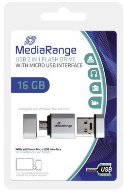 MediaRange MR931-2 USB Mobile 2 in 1 OTG USB-Stick 16GB