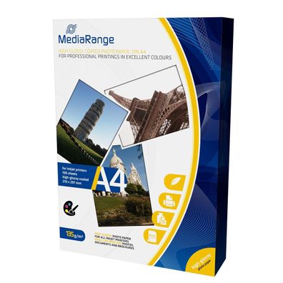MediaRange MRINK107 Foto Papier hochglänzend A4 135g 100 Blatt