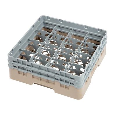 Cambro Gläserspülkorb beige mit 16 Fächern max Glashöhe 13,3cm