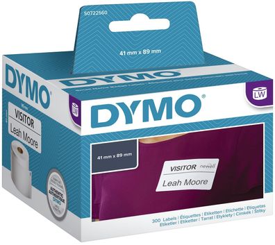 Dymo® S0722560 LabelWriter™ Etikettenrollen - Namensschild, 41 x 89 mm, weiß