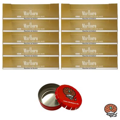 10x Marlboro Gold King Size Filterhülsen + Taschenascher