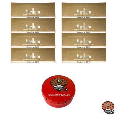 8x Marlboro Gold Extra Filterhülsen + Taschenascher