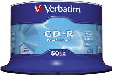 Verbatim VER43351 CD-R Rohlinge - 700MB/80Min, 52-fach/Spindel, Packung mit 50 Stück