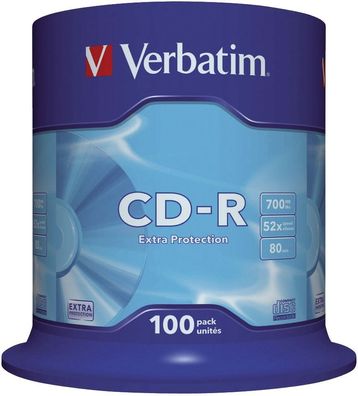 Verbatim VER43411 CD-R Rohlinge - 700MB/80Min, 52-fach/Spindel, Packung mit 100 Stück