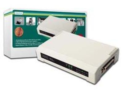 Digitus Desktop Fast Ethernet Printserver, 3 Port, weiá
