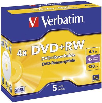 Verbatim VER43229 DVD+RW Matt Silver 4x