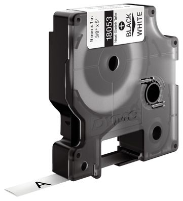 Dymo® 18053 Heißschrumpfschlauch Industrieband, Kunststoff, 1,5 m x 9 mm, schwarz/wei