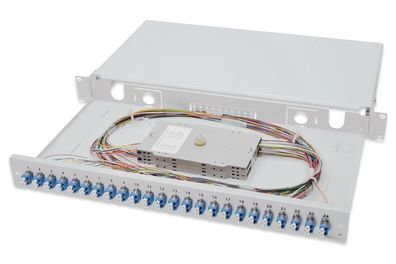 Digitus Professional DN-96332/9 Ausziehbare Glasfaser - Spleißbox, 1U, Equipped 24xLC