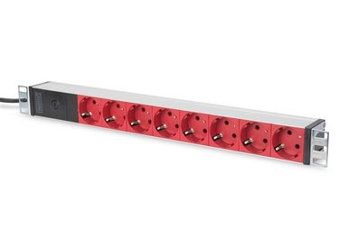 Digitus Professional DN-95410-R Digitus 1U Aluminium PDU 10A Plug, 250VAC 50/60Hz, 8x