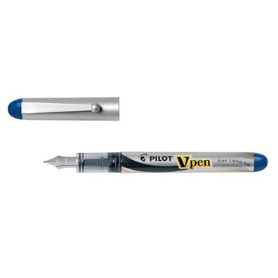 PILOT F?llhalter V-Pen Silver Federbreite: 0,4 mm blau