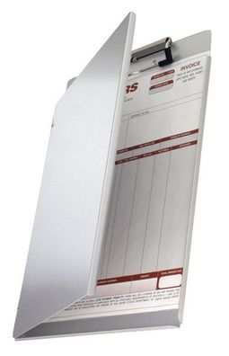 Läufer 22017 Klemmbrettmappe A4 mit seitlicher Schutzklappe, Aluminium