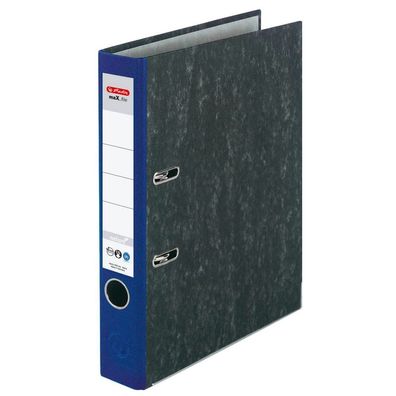 herlitz 5141403 maX. file nature Ordner blau marmoriert Karton 5,0 cm DIN A4