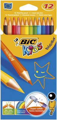 BiC® 907832 Buntstift KIDS ECOlutions Evolution - 12-farbig sortiert, Kartonetui à 12