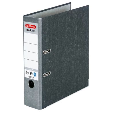 herlitz 10841740 maX. file nature Ordner grau marmoriert Karton 8,0 cm DIN A4