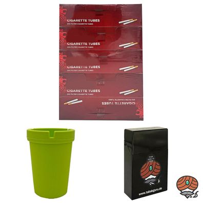 5 Pack King Size Filterhülsen + Autoaschenbecher + Zigarttenbox