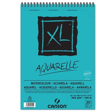 5x CANSON 400039170 Skizzen- und Studienblock XL Aquarelle DIN A4