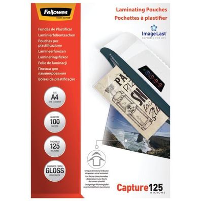 Fellowes® 5307407 Laminierfolie Capture - A4, glänzend, 125 mym, 100 Stück