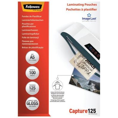 Fellowes® 5307302 Laminierfolie Capture - A5, glänzend, 125 mym, 100 Stück