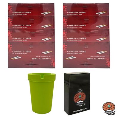 10 Pack King Size Filterhülsen + Autoaschenbecher + Zigarettenbox