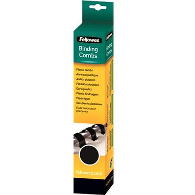 Fellowes Plastikbinder?cken, DIN A4, 21 Ringe, 6 mm, schwarz
