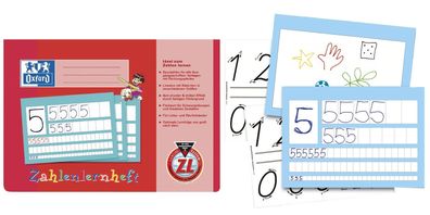 Oxford 100050304 Zahlenlernheft A4 quer ZL 16 robuster abwischbarer Deckel(T)