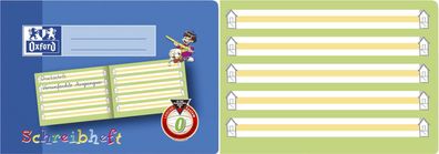 Oxford 100050105 Heft, A5 quer, 0 mit gelbem Mittelband, 16, robuster, abwischbarer D