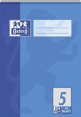Oxford 100050388 Spiralblock Lin.5 - A5, 40 Blatt, 90 g/qm