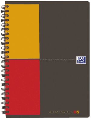 Oxford 100103165 International Adressbook - PP-Deckel, schwarz, 2farbige Lineatur, A5