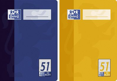 Oxford 100050396 Oktavheft LIN51 - A6, 32 Blatt, 90 g/qm, liniert(S)