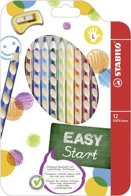 Stabilo® 331/12 Ergonomischer Buntstift EASYcolors - Klappetui mit 12 Stiften, mit Sp