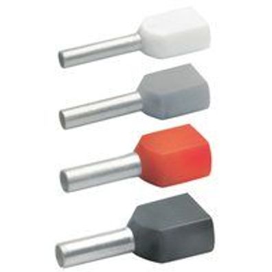 100St. Klauke 87714 Aderendhülsen für 2 Leitungen, isoliert, 2x 16qmm, 14mm lang, Cu