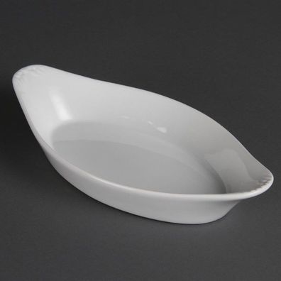Olympia Whiteware ovale Gratinschalen weiß 25,3 x 14cm (6 Stück)