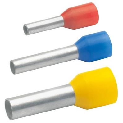 100St. Klauke 47318 Aderendhülsen DIN 46228 Teil 4 isoliert 2, 5qmm 18mm lang Cu galv