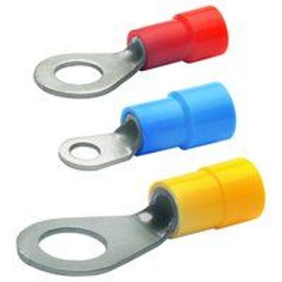 100St. Klauke 6306 Quetschkabelschuh DIN 46237 isoliert 1,5qmm-2,5qmm M6 E-Cu galvani