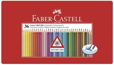 Faber-Castell 112435 Buntstift Colour GRIP - 36 Farben, Metalletui