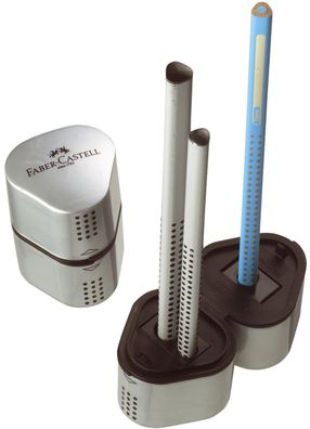 Faber-Castell 183800 Dreifachspitzdose GRIP2001 - silber