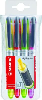 Stabilo Textmarker Navigator, 4er PP-Etui