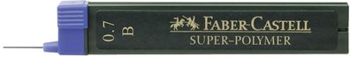Faber-Castell 120701 Feinmine SUPER Polymer - 0,7 mm, B, tiefschwarz, 12 Minen
