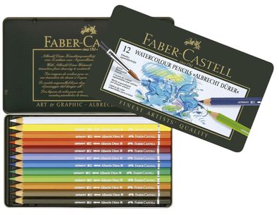 Faber-Castell 117512 Künstler-Aquarellstift Albrecht DÜRER®,12 Farben sortiert im Met