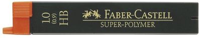 Faber-Castell 120900 Feinmine SUPER Polymer - 0,9/1 mm, HB, tiefschwarz, 12 Minen