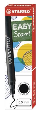 Stabilo® 6890/046 Patrone EASYmedium 0,5 mm schwarz 3 Patronen(P)