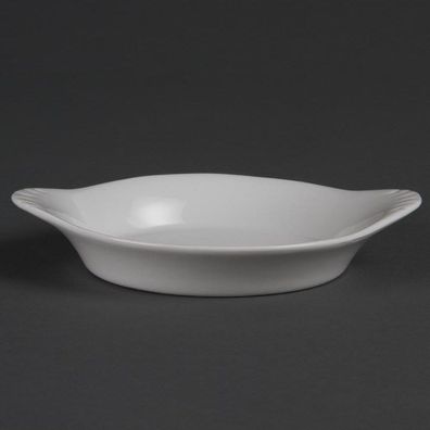 Olympia Whiteware runde Gratinschalen weiß 15,6 x 12,6cm (6 Stück)
